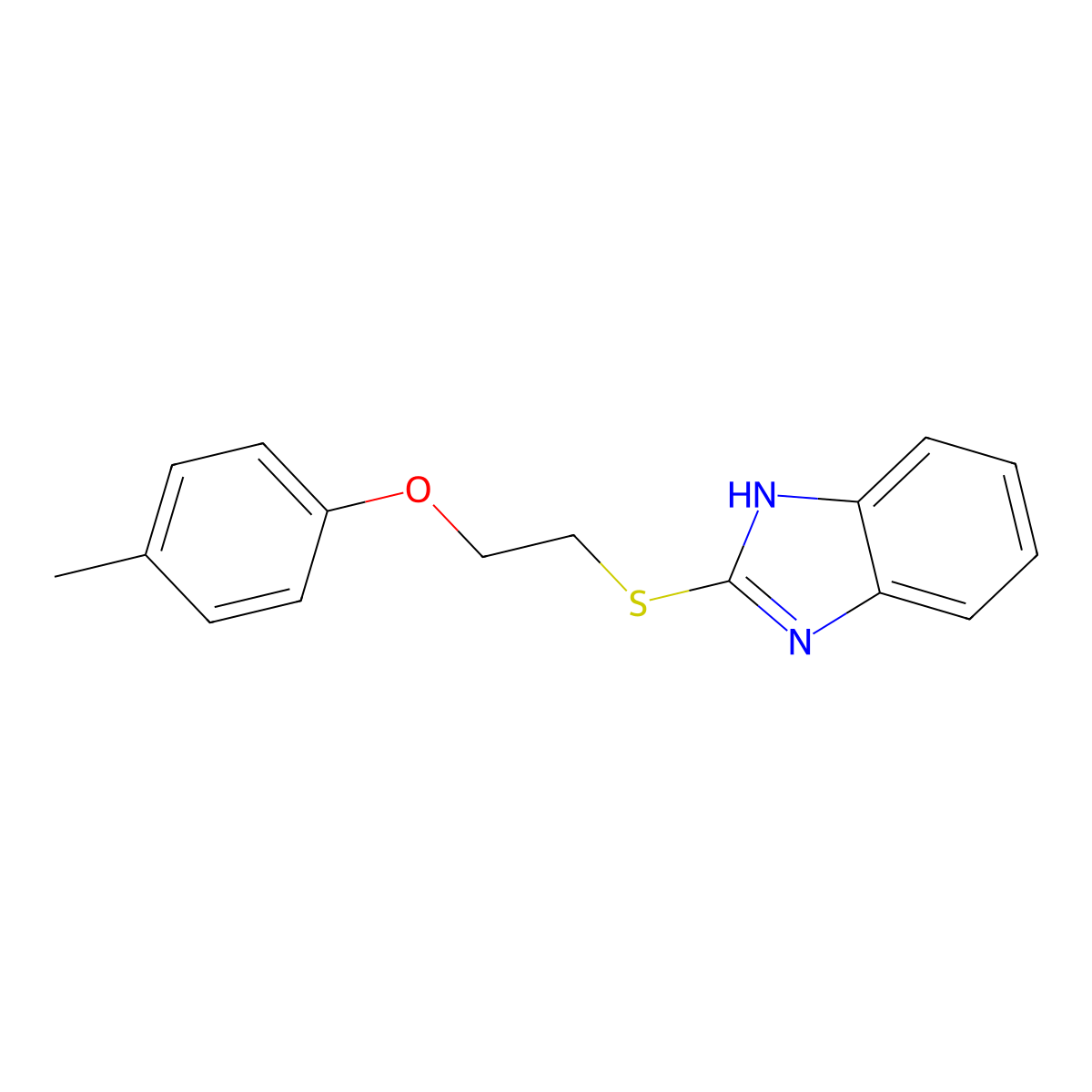 2-{[2-(4-Methylphenoxy)ethyl]thio}-1H-benzimidazole molecular structure, CAS 313964-27-1