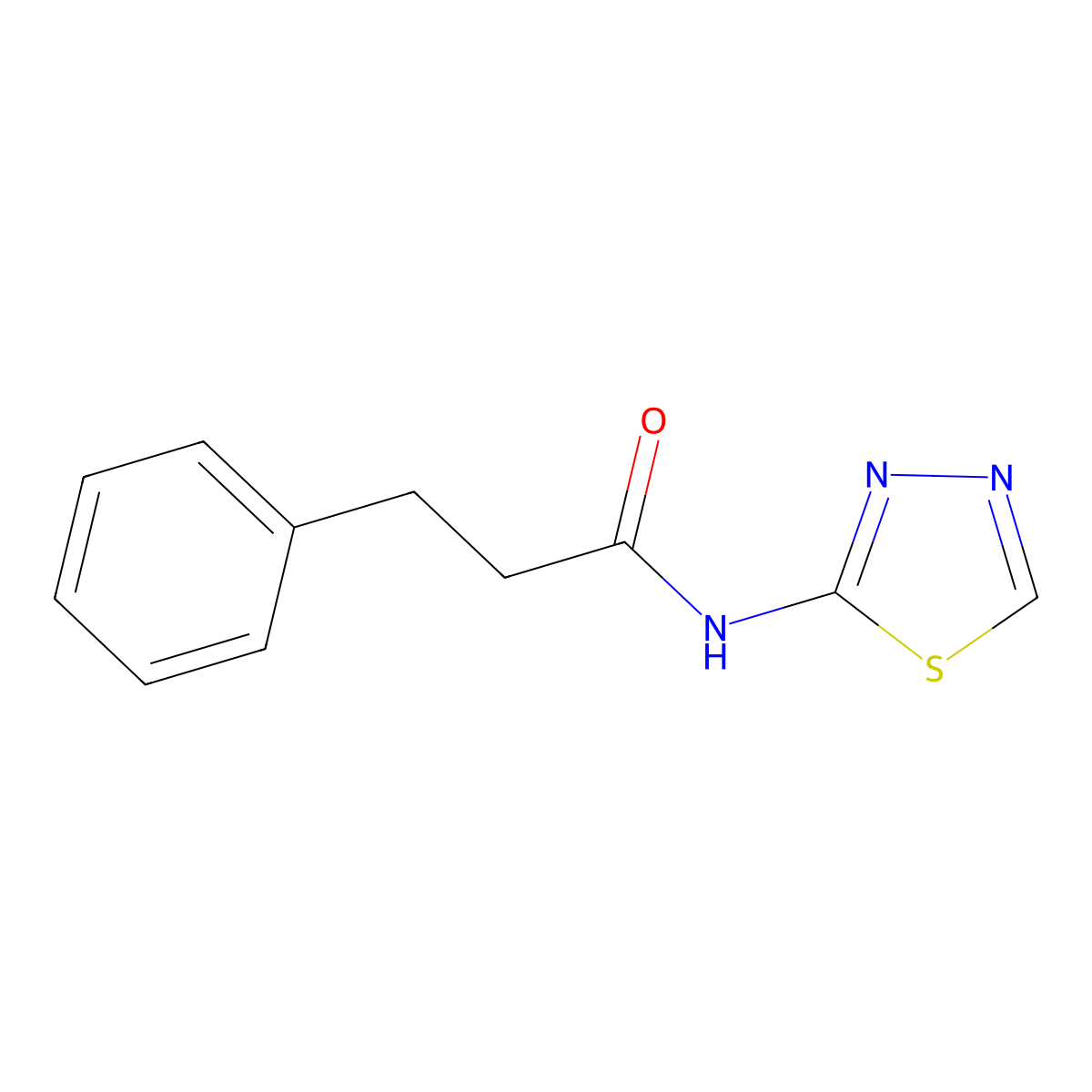 3-phenyl-N-(1,3,4-thiadiazol-2-yl)propanamide molecular structure, CAS 313964-84-0