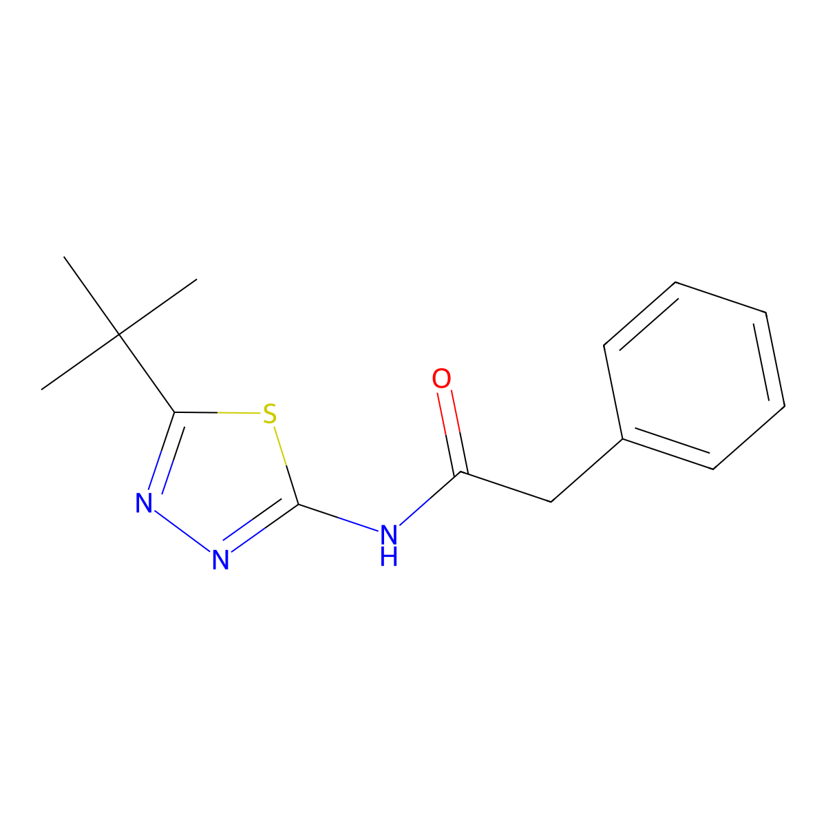 N-(5-tert-butyl-1,3,4-thiadiazol-2-yl)-2-phenylacetamide molecular structure, CAS 313964-97-5