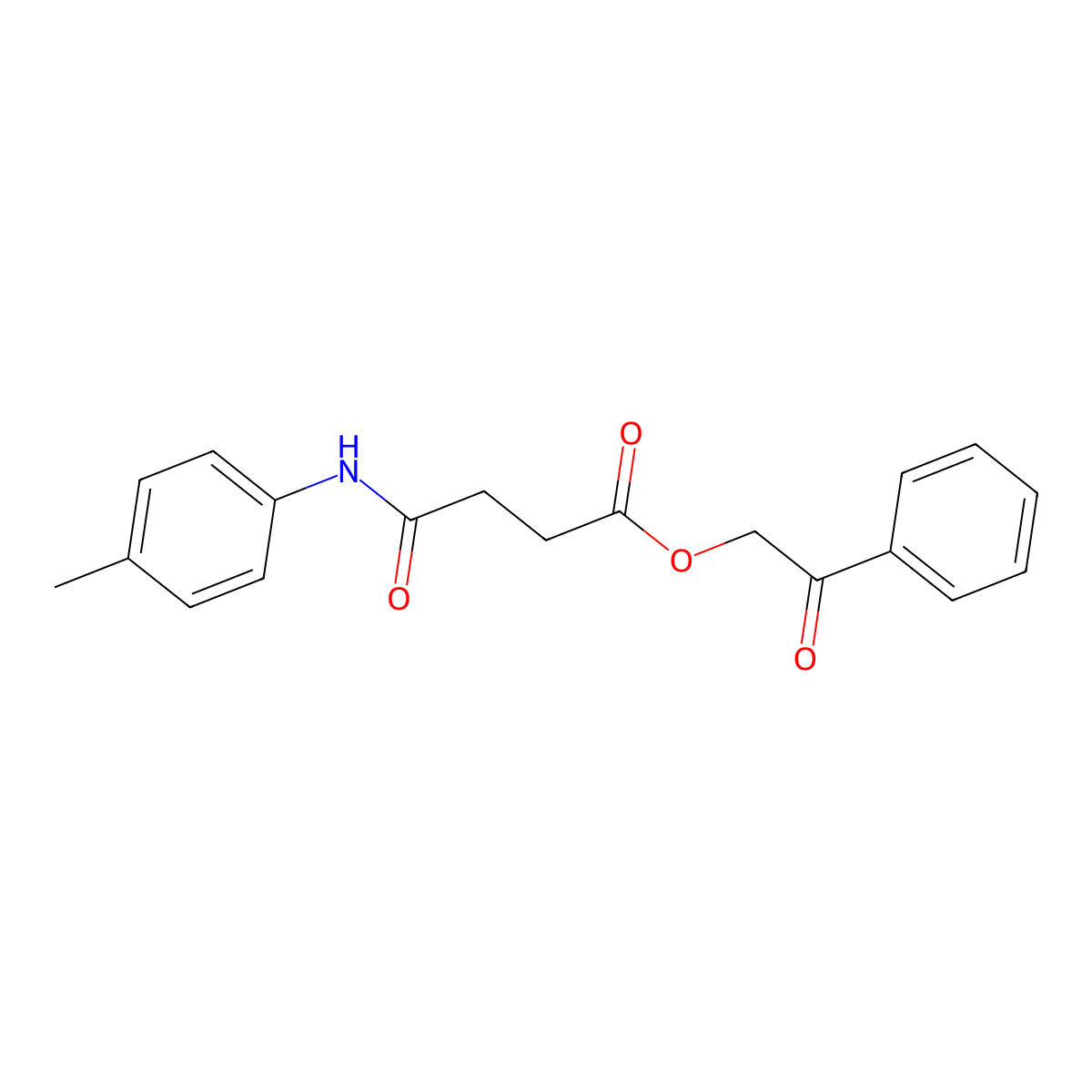 Phenacyl 4-(4-methylanilino)-4-oxobutanoate molecular structure, CAS 313965-26-3