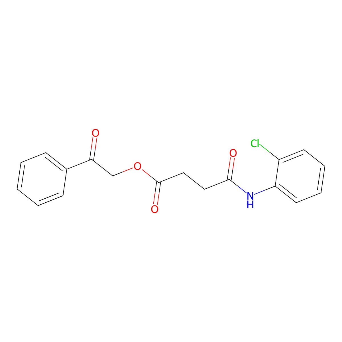 Phenacyl 4-(2-chloroanilino)-4-oxobutanoate molecular structure, CAS 313965-28-5