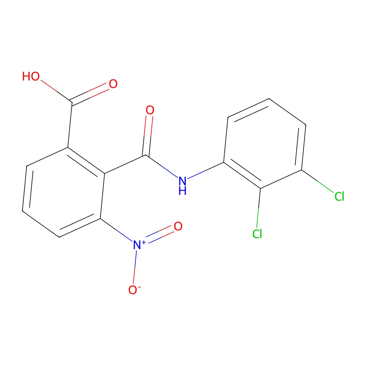 2-[(2,3-Dichlorophenyl)carbamoyl]-3-nitrobenzoic acid molecular structure, CAS 313965-31-0