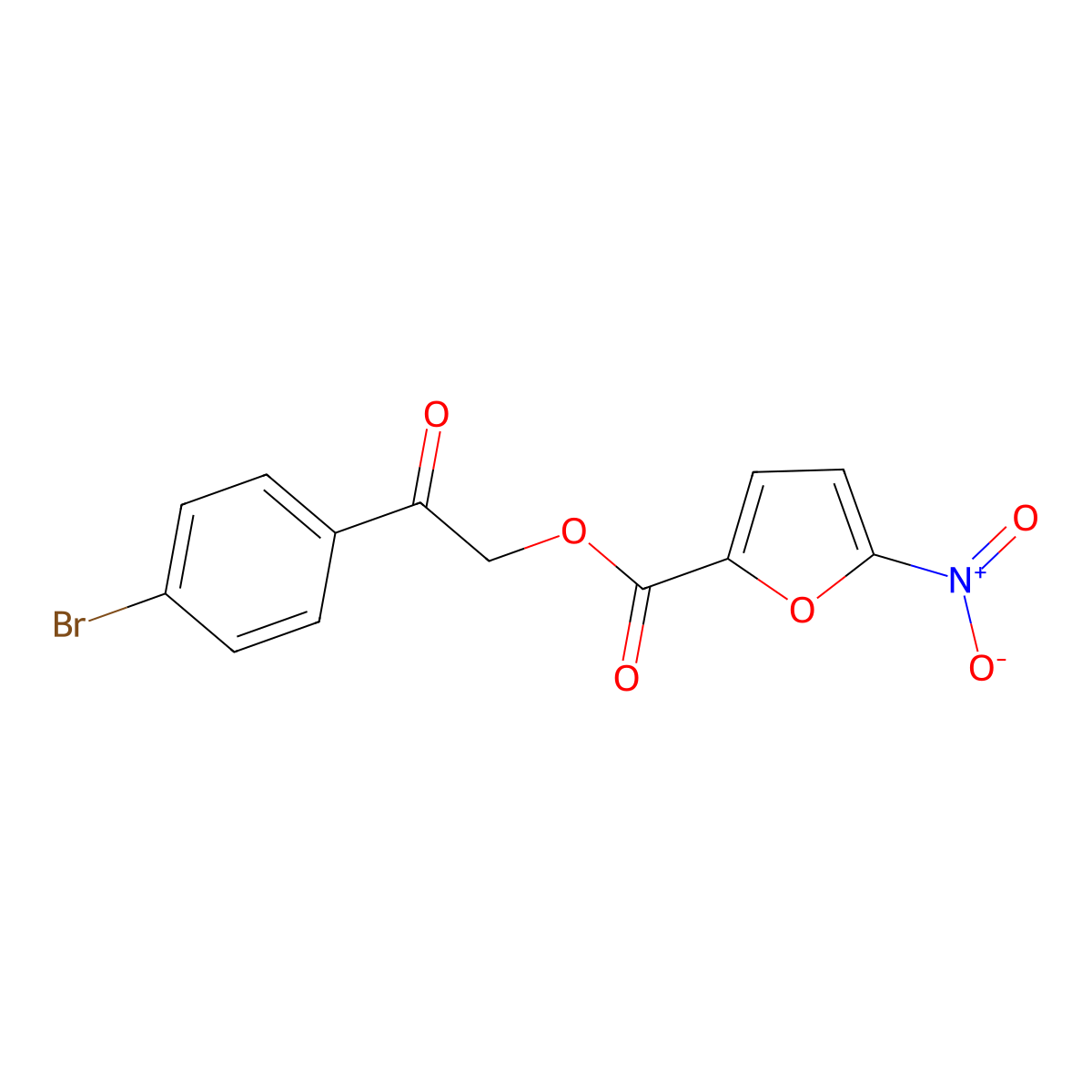 2-(4-Bromophenyl)-2-oxoethyl 5-nitro-2-furoate molecular structure, CAS 313965-35-4