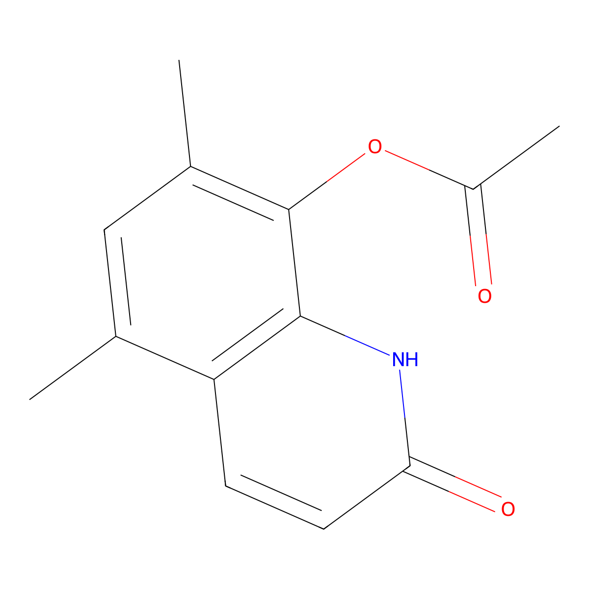 5,7-Dimethyl-2-oxo-1,2-dihydroquinolin-8-yl acetate molecular structure, CAS 313965-54-7