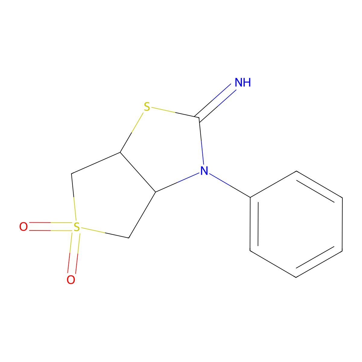 3-phenyltetrahydrothieno[3,4-d][1,3]thiazol-2(3H)-imine 5,5-dioxide molecular structure, CAS 313965-60-5