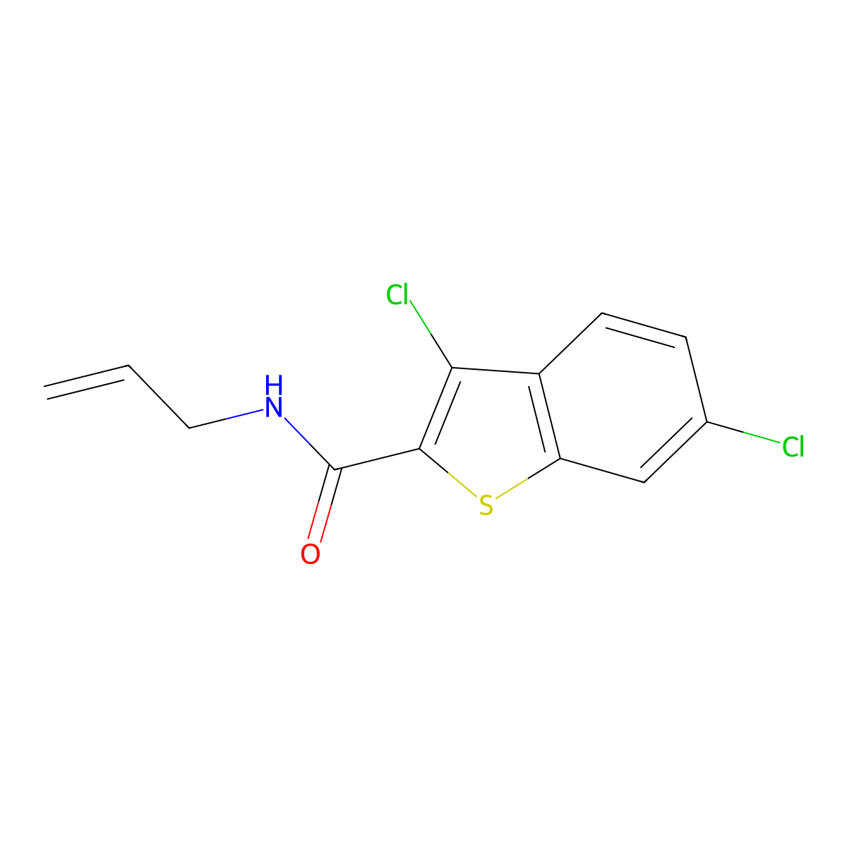 3,6-dichloro-N-(prop-2-en-1-yl)-1-benzothiophene-2-carboxamide molecular structure, CAS 313966-03-9
