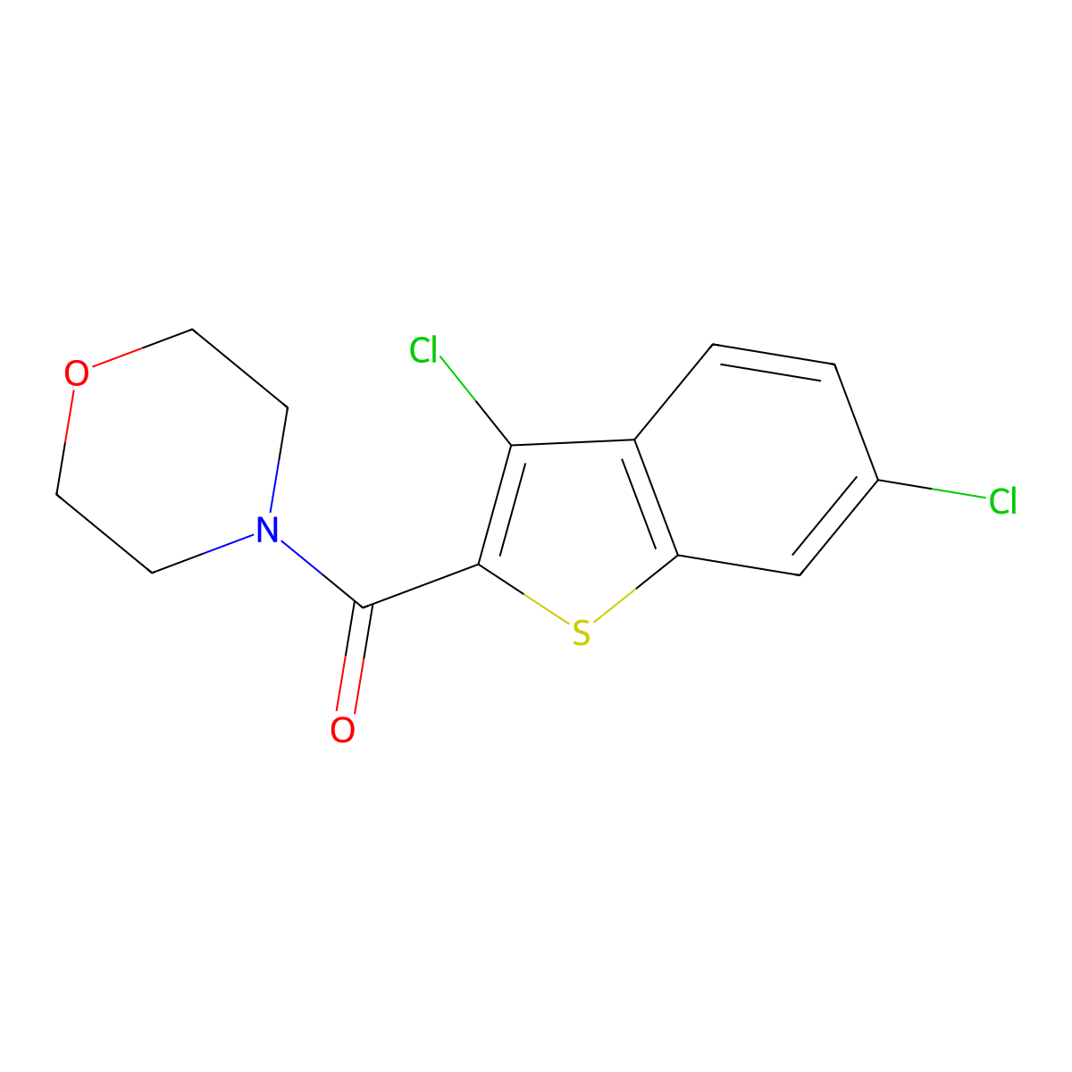 3,6-Dichlorobenzo[b]thiophen-2-yl morpholin-4-yl ketone molecular structure, CAS 313966-10-8