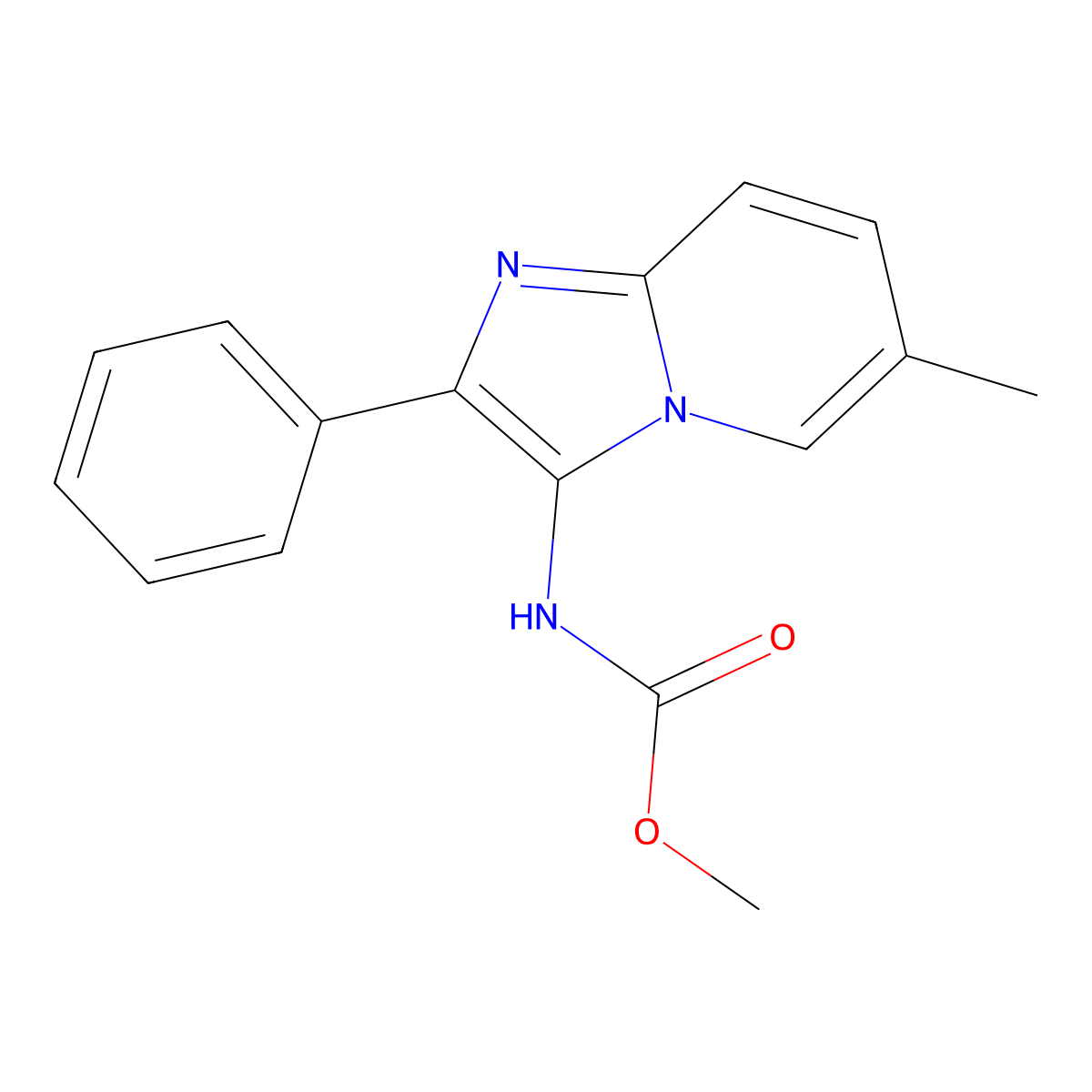 (6-Methyl-2-phenyl-imidazo[1,2-a]pyridin-3-yl)-carbamic acid methyl ester molecular structure, CAS 313966-11-9