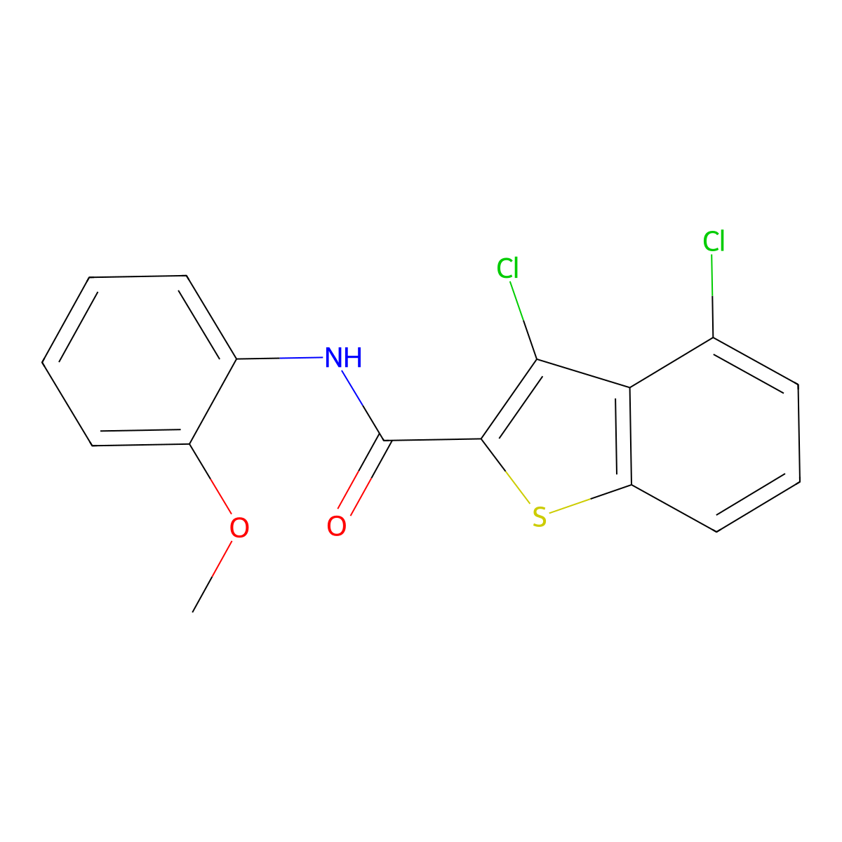 3,4-dichloro-N-(2-methoxyphenyl)-1-benzothiophene-2-carboxamide molecular structure, CAS 313966-26-6