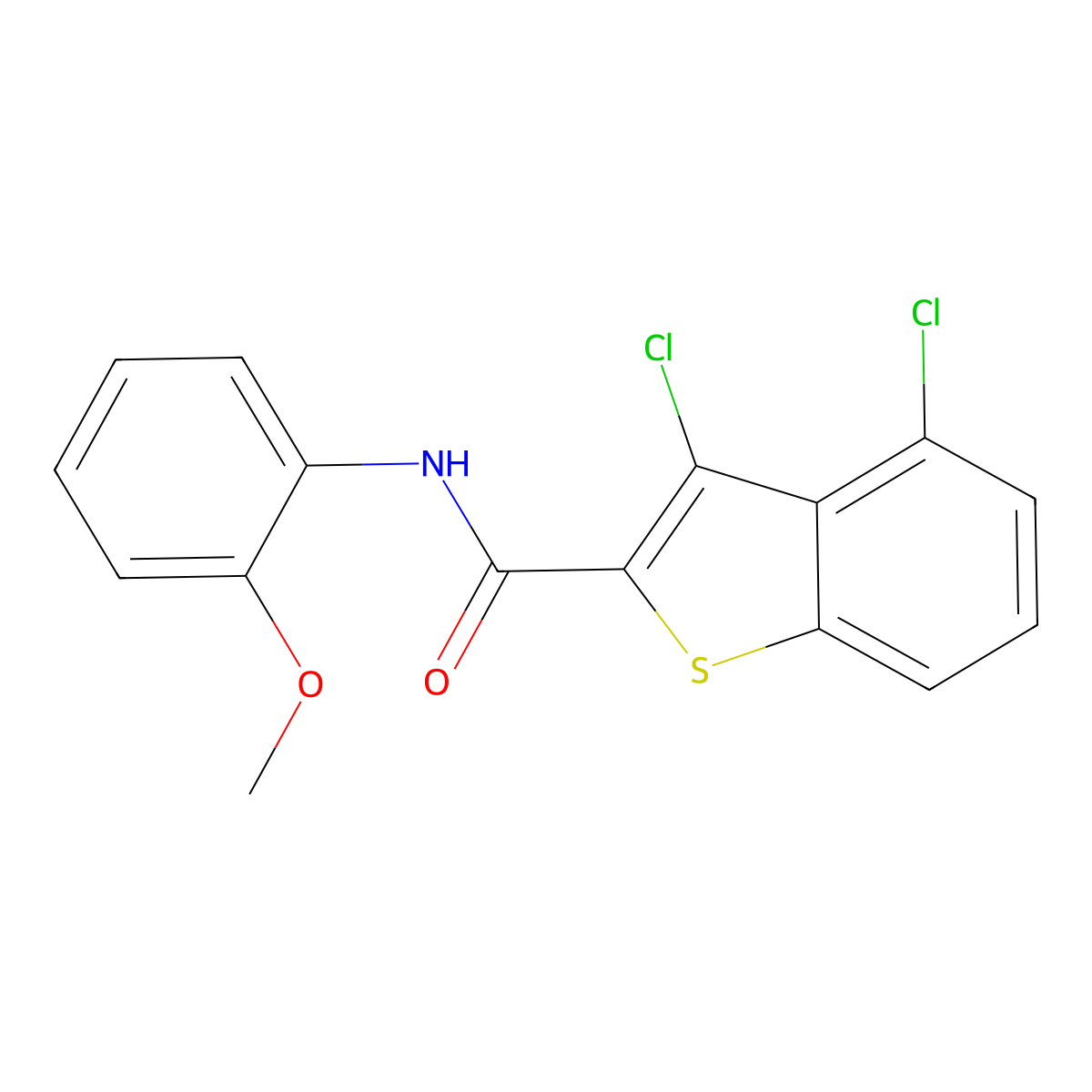 3,4-dichloro-N-(2-methoxyphenyl)-1-benzothiophene-2-carboxamide molecular structure, CAS 313966-26-6