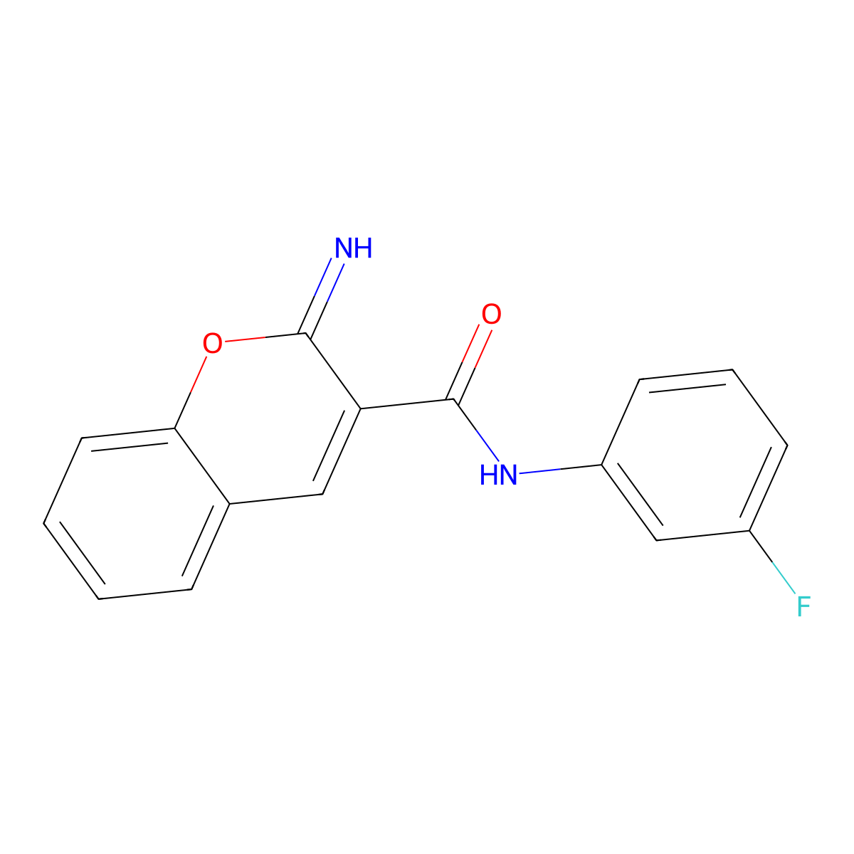 N-(3-fluorophenyl)-2-imino-2H-chromene-3-carboxamide molecular structure, CAS 313966-56-2
