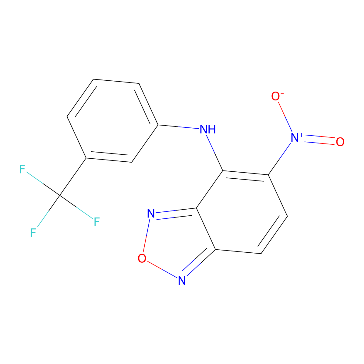 5-nitro-N-[3-(trifluoromethyl)phenyl]-2,1,3-benzoxadiazol-4-amine molecular structure, CAS 313966-75-5
