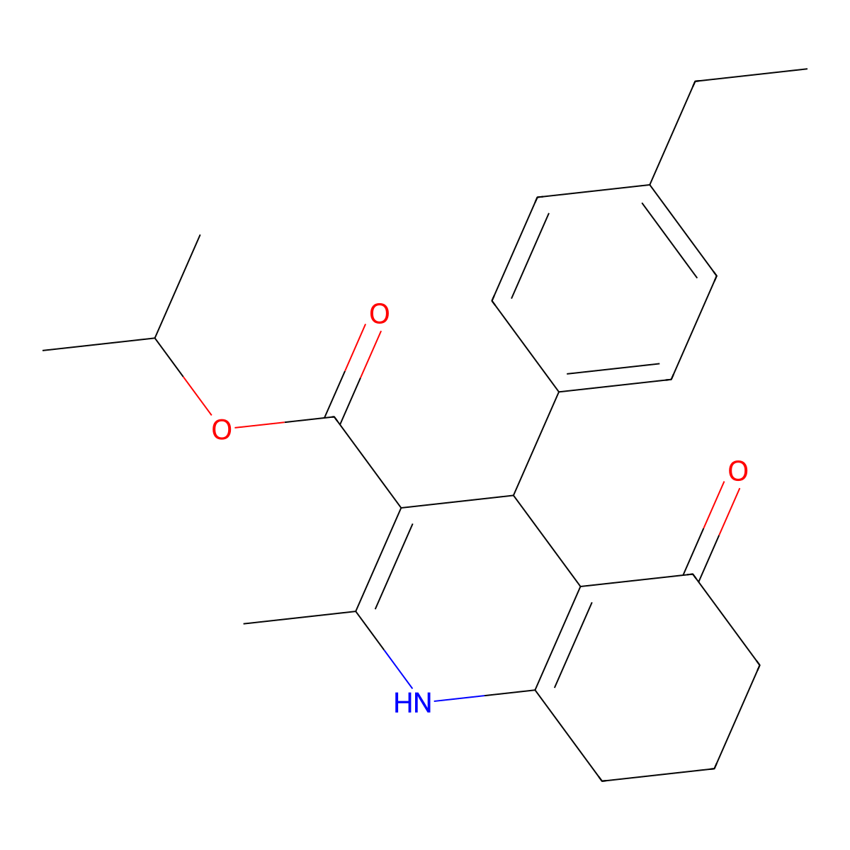 Propan-2-yl 4-(4-ethylphenyl)-2-methyl-5-oxo-1,4,5,6,7,8-hexahydroquinoline-3-carboxylate molecular structure, CAS 313967-44-1