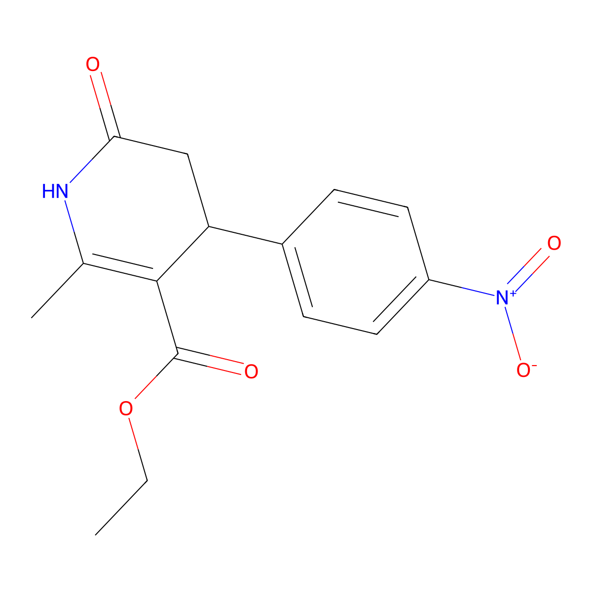 Ethyl 2-methyl-4-(4-nitrophenyl)-6-oxo-1,4,5,6-tetrahydropyridine-3-carboxylate molecular structure, CAS 313967-69-0