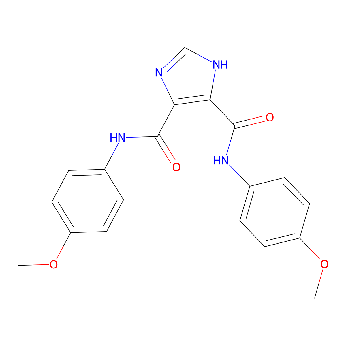 4-N,5-N-bis(4-methoxyphenyl)-1H-imidazole-4,5-dicarboxamide molecular structure, CAS 313967-98-5
