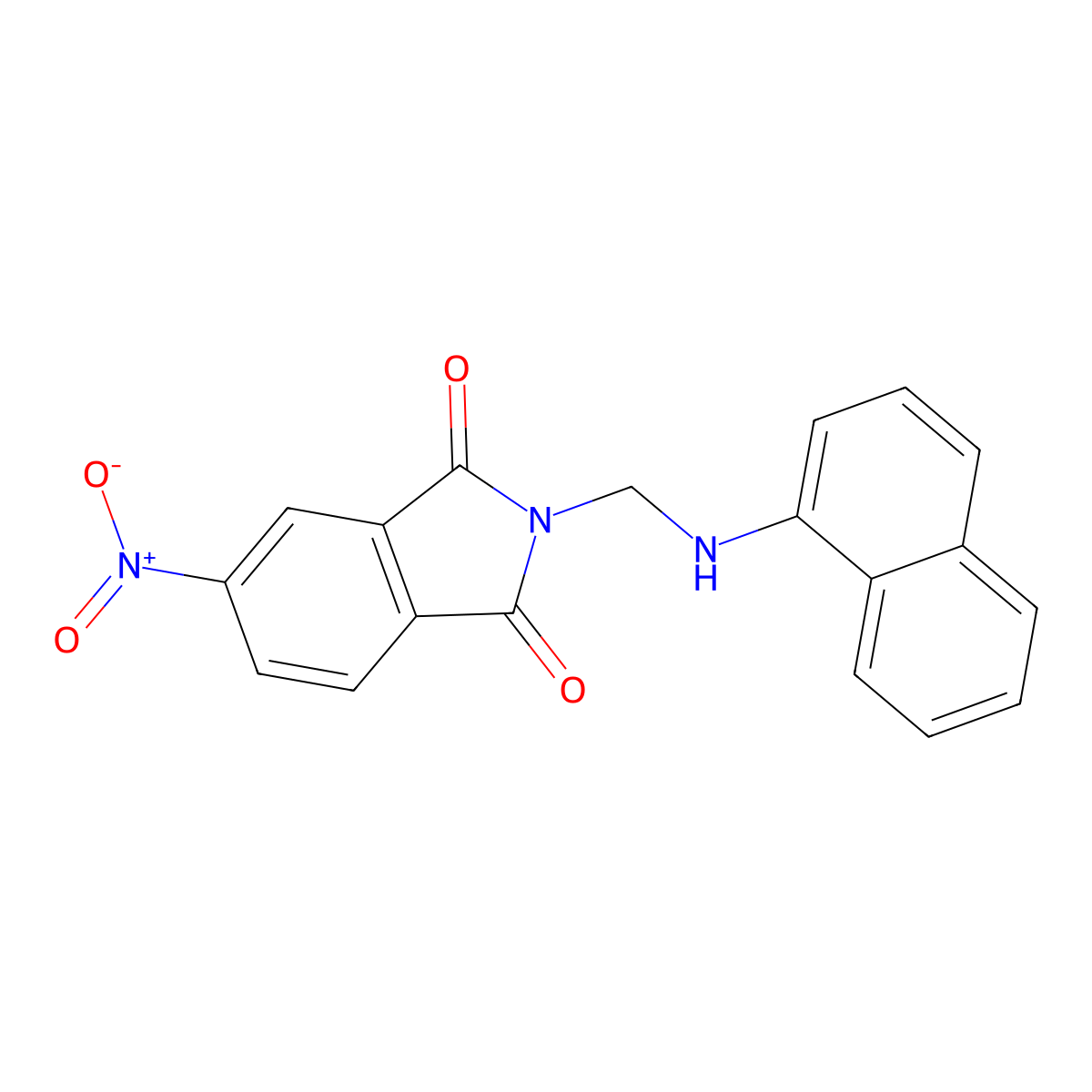 2-[(naphthalen-1-ylamino)methyl]-5-nitro-1H-isoindole-1,3(2H)-dione molecular structure, CAS 313968-03-5