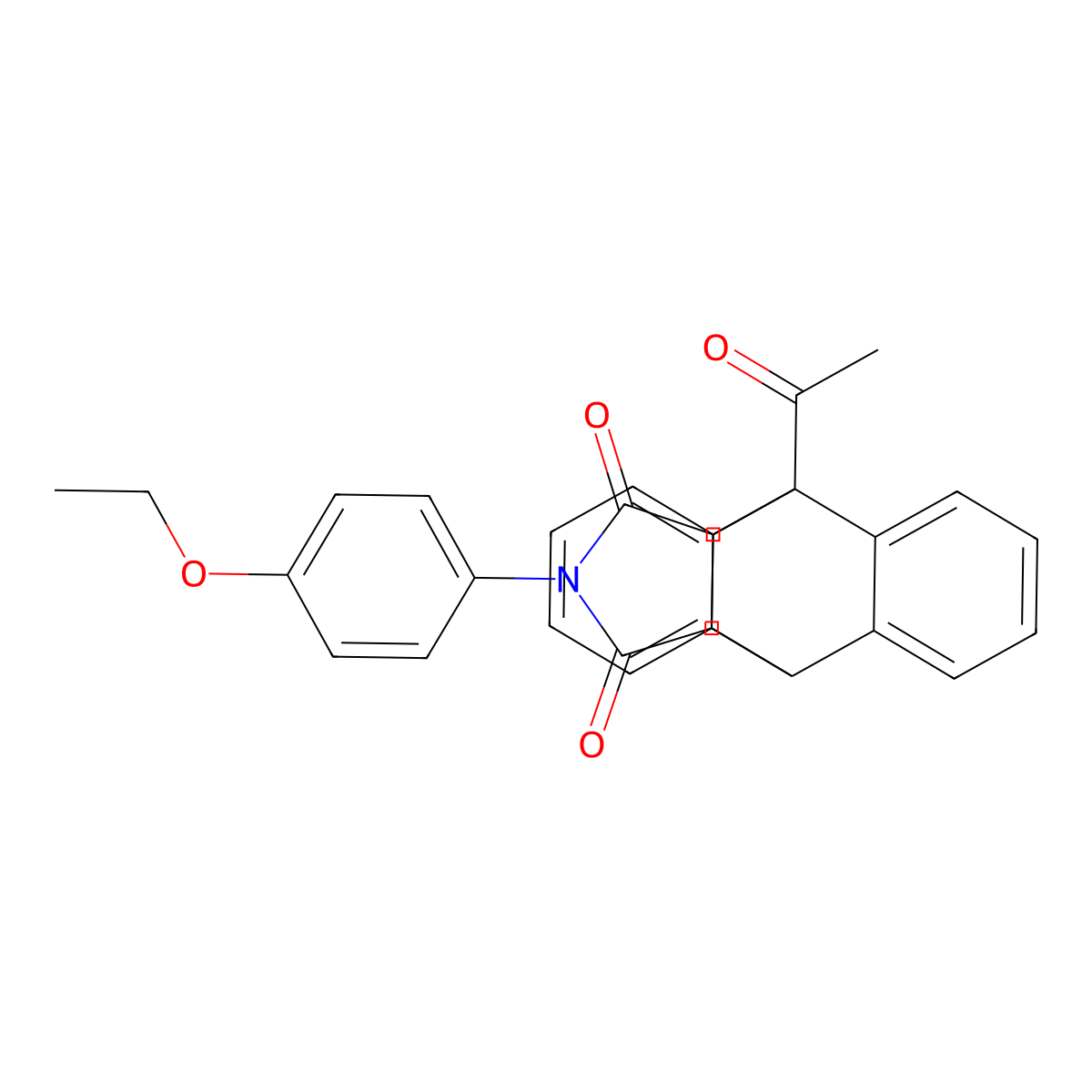 1-Acetyl-17-(4-ethoxyphenyl)-17-azapentacyclo[6.6.5.0~2,7~.0~9,14~.0~15,19~]nonadeca-2,4,6,9,11,13-hexaene-16,18-dione (non-preferred name) molecular structure, CAS 313968-28-4
