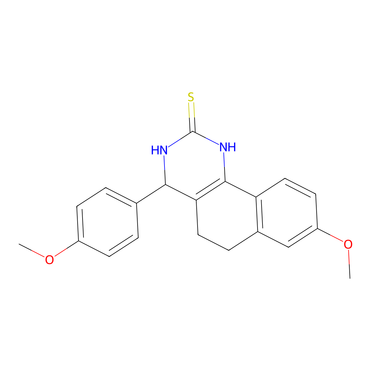 8-Methoxy-4-(4-methoxyphenyl)-3,4,5,6-tetrahydrobenzo[h]quinazoline-2-thiol molecular structure, CAS 313968-32-0