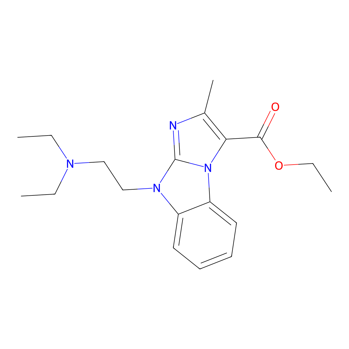 ethyl 9-[2-(diethylamino)ethyl]-2-methyl-9H-imidazo[1,2-a]benzimidazole-3-carboxylate molecular structure, CAS 313969-17-4