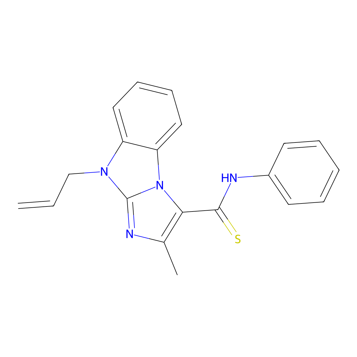 2-methyl-N-phenyl-4-prop-2-enylimidazo[1,2-a]benzimidazole-1-carbothioamide molecular structure, CAS 313969-20-9