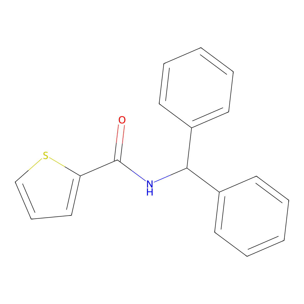N-benzhydrylthiophene-2-carboxamide molecular structure, CAS 313969-31-2