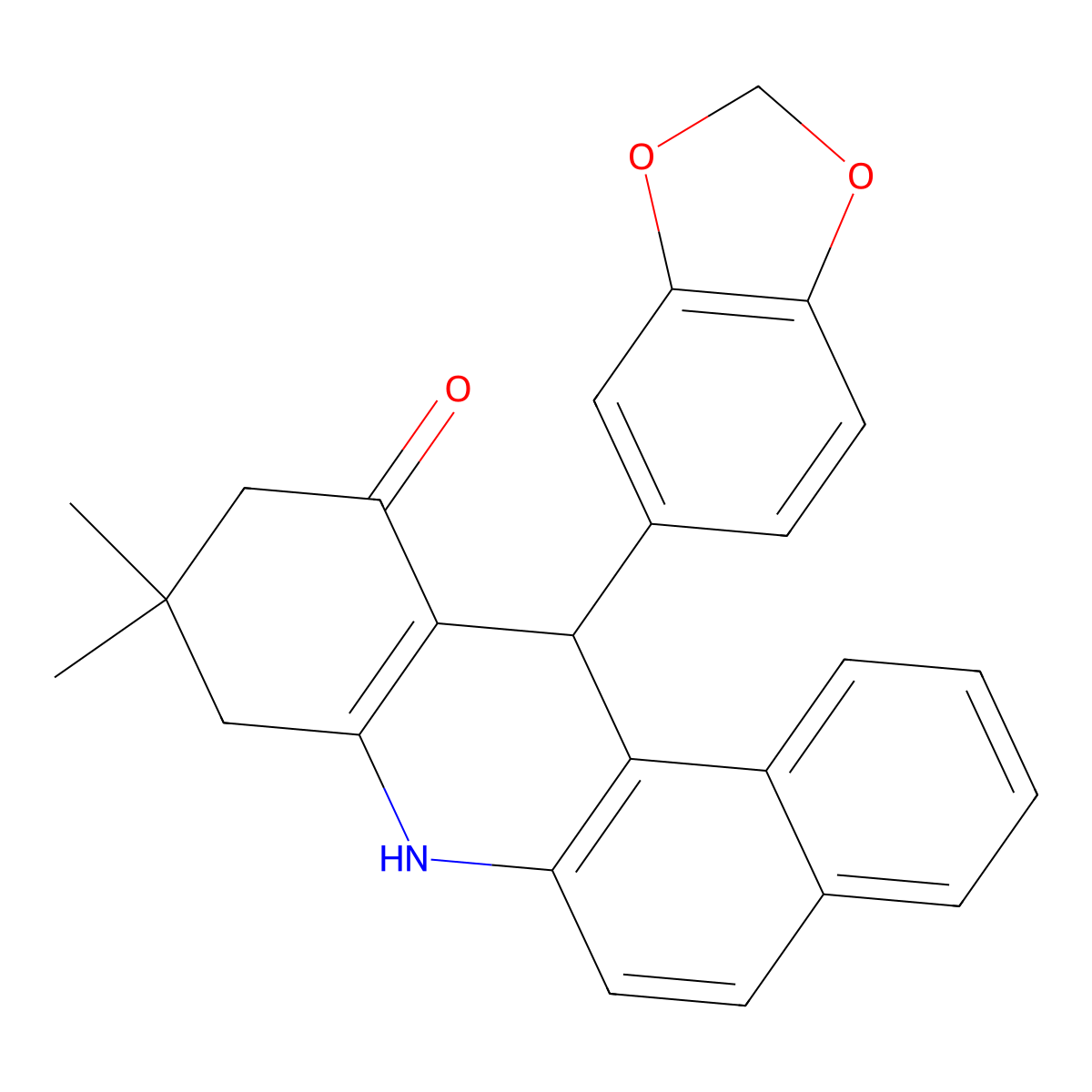12-(1,3-benzodioxol-5-yl)-9,9-dimethyl-8,9,10,12-tetrahydrobenzo[a]acridin-11(7H)-one molecular structure, CAS 313969-35-6