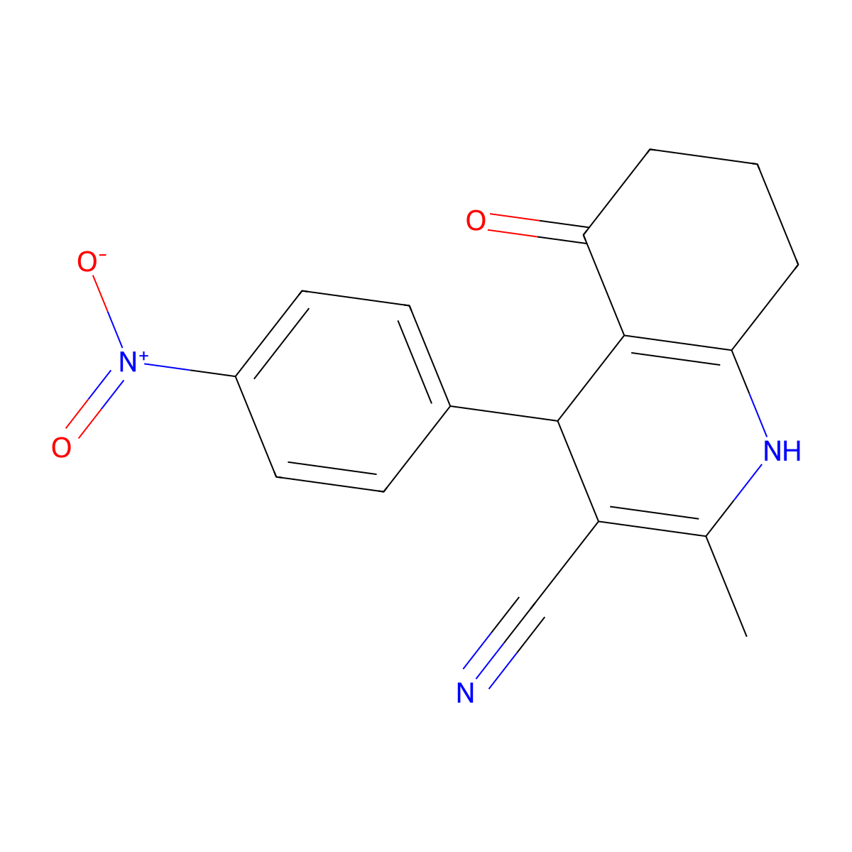 2-methyl-4-(4-nitrophenyl)-5-oxo-4,6,7,8-tetrahydro-1H-quinoline-3-carbonitrile molecular structure, CAS 313969-47-0