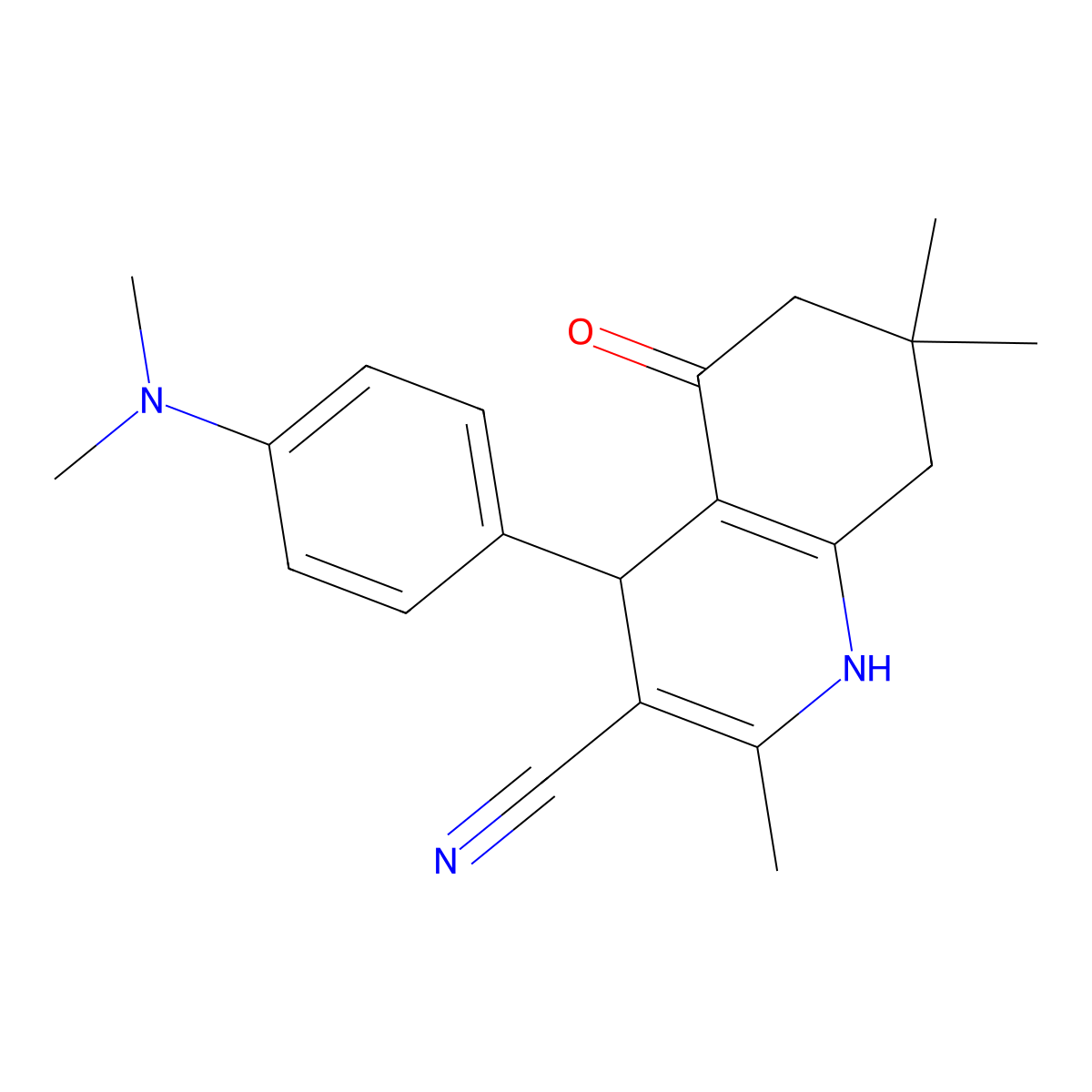 4-[4-(Dimethylamino)phenyl]-2,7,7-trimethyl-5-oxo-1,4,5,6,7,8-hexahydroquinoline-3-carbonitrile molecular structure, CAS 313969-86-7