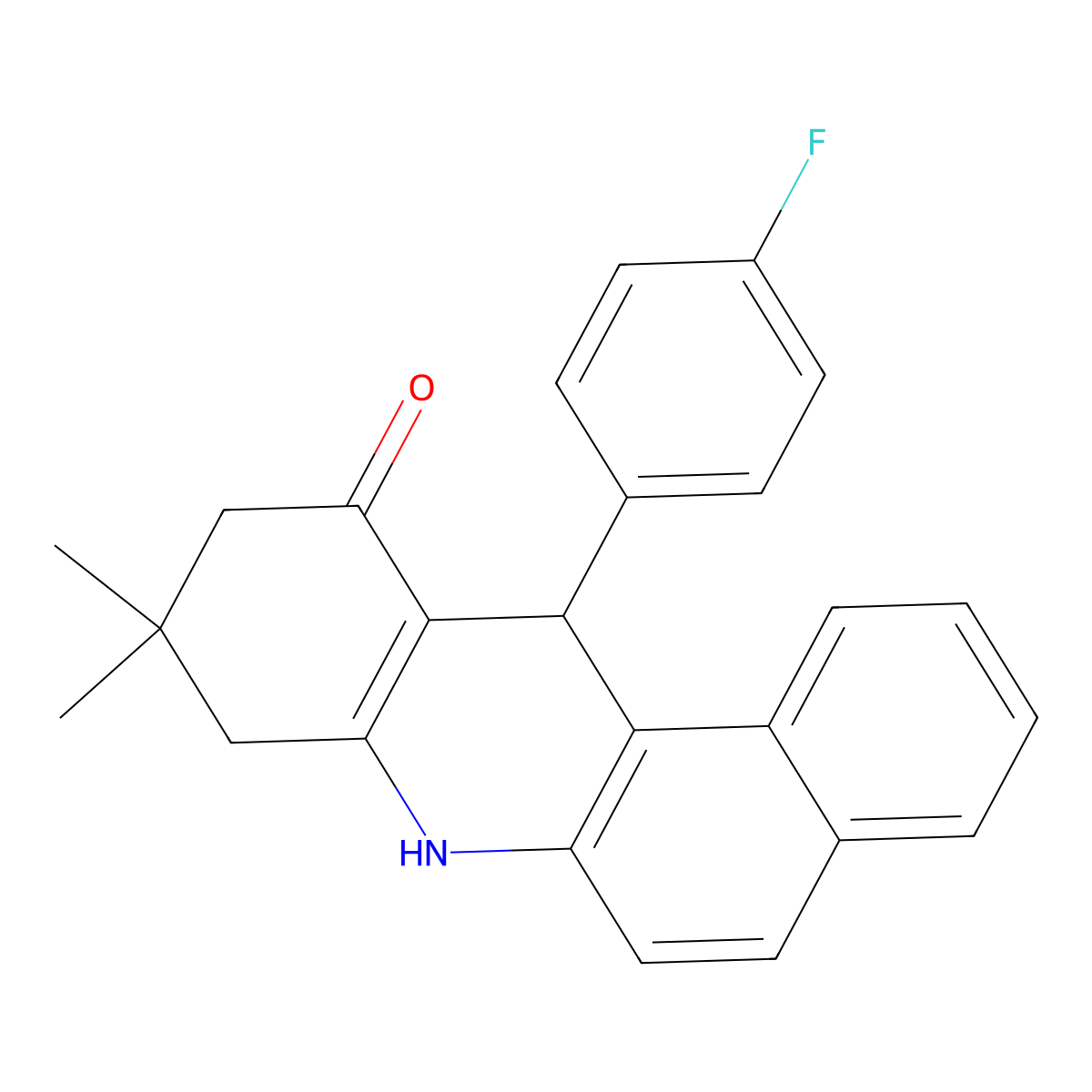 12-(4-Fluorophenyl)-9,9-dimethyl-7,8,10,12-tetrahydrobenzo[a]acridin-11-one molecular structure, CAS 313971-19-6