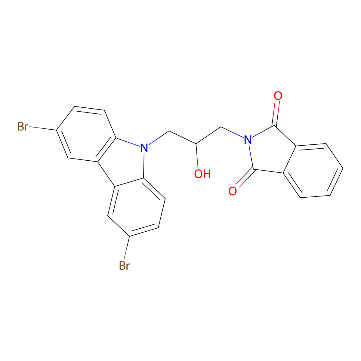2-[3-(3,6-dibromo-9H-carbazol-9-yl)-2-hydroxypropyl]-1H-isoindole-1,3(2H)-dione molecular structure, CAS 313971-36-7