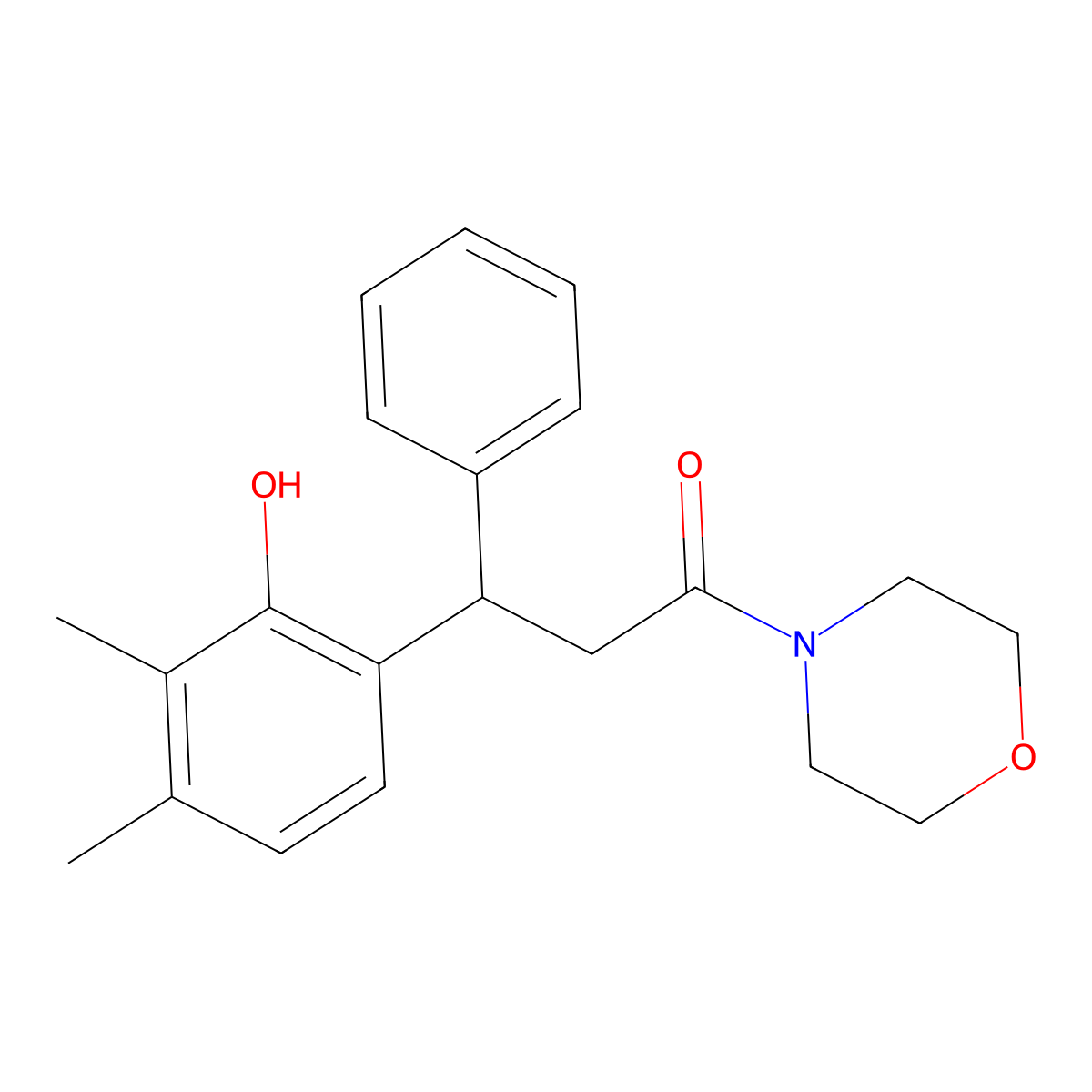 3-(2-Hydroxy-3,4-dimethylphenyl)-1-morpholin-4-yl-3-phenylpropan-1-one molecular structure, CAS 313971-58-3