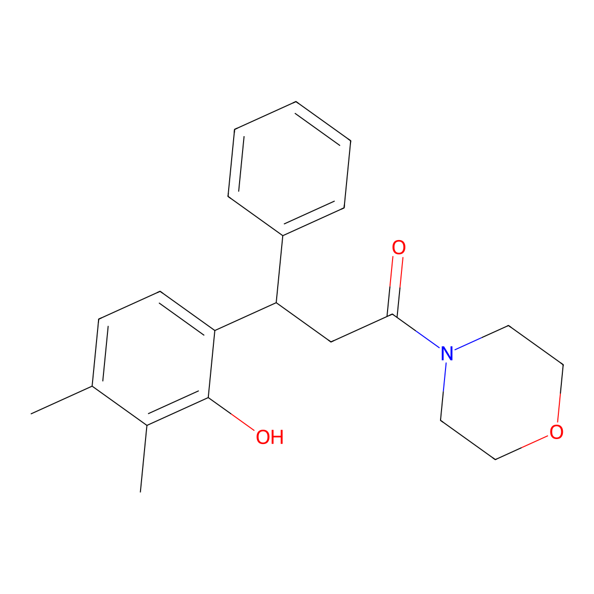 3-(2-Hydroxy-3,4-dimethylphenyl)-1-morpholin-4-yl-3-phenylpropan-1-one molecular structure, CAS 313971-58-3