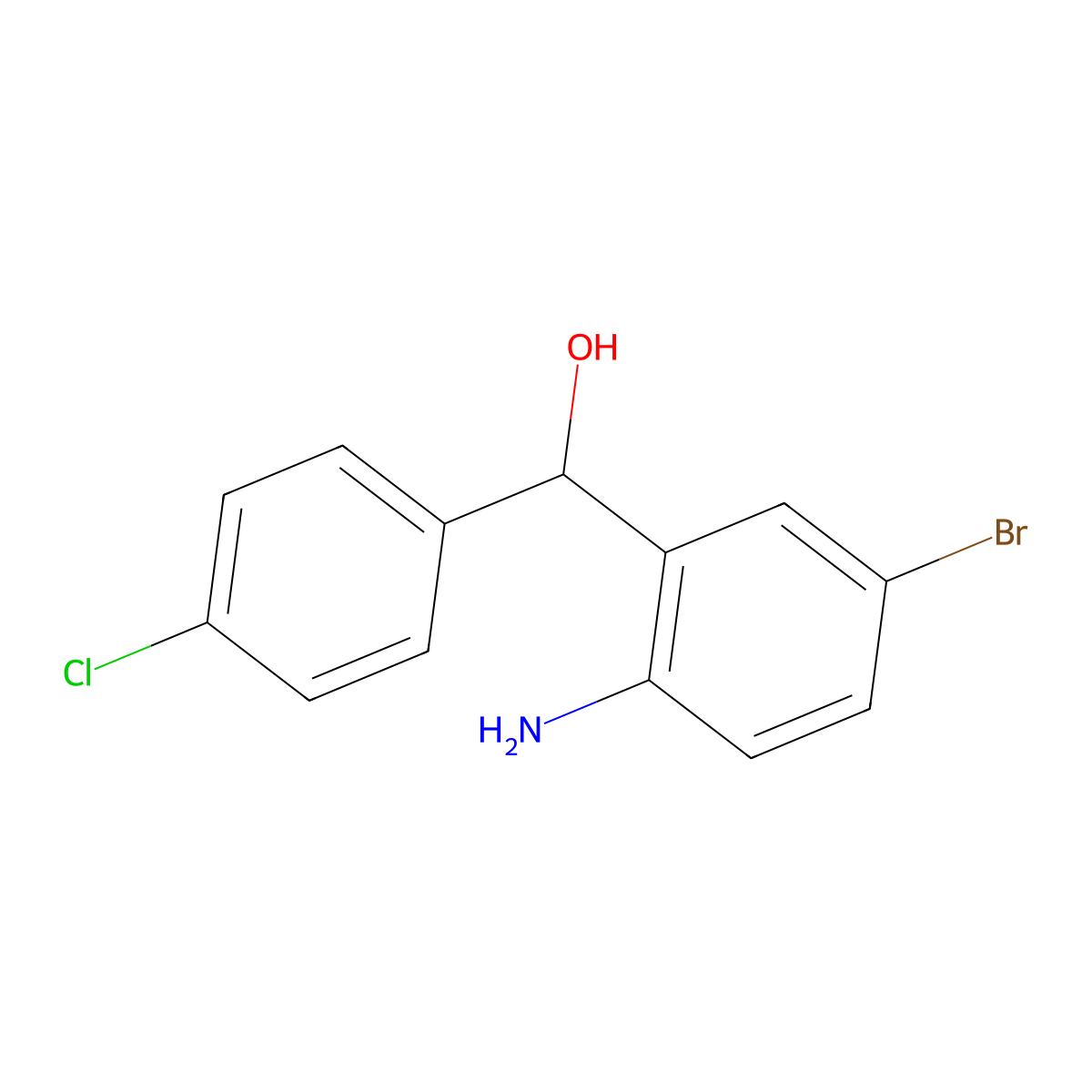 (2-Amino-5-bromophenyl)(4-chlorophenyl)methanol molecular structure, CAS 313972-43-9