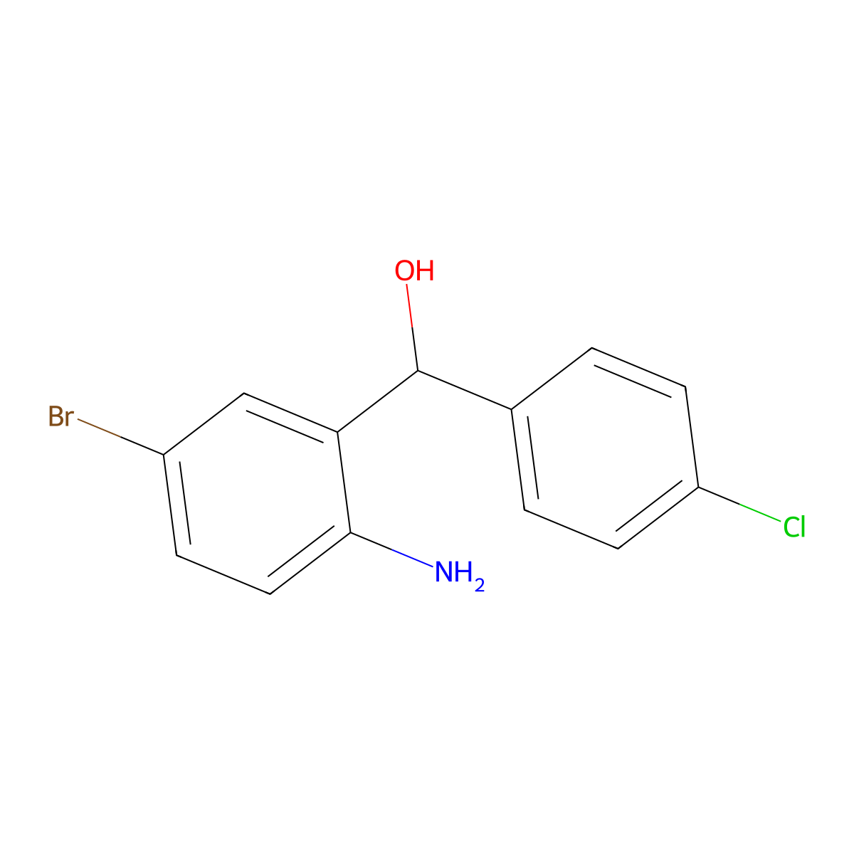 (2-Amino-5-bromophenyl)(4-chlorophenyl)methanol molecular structure, CAS 313972-43-9