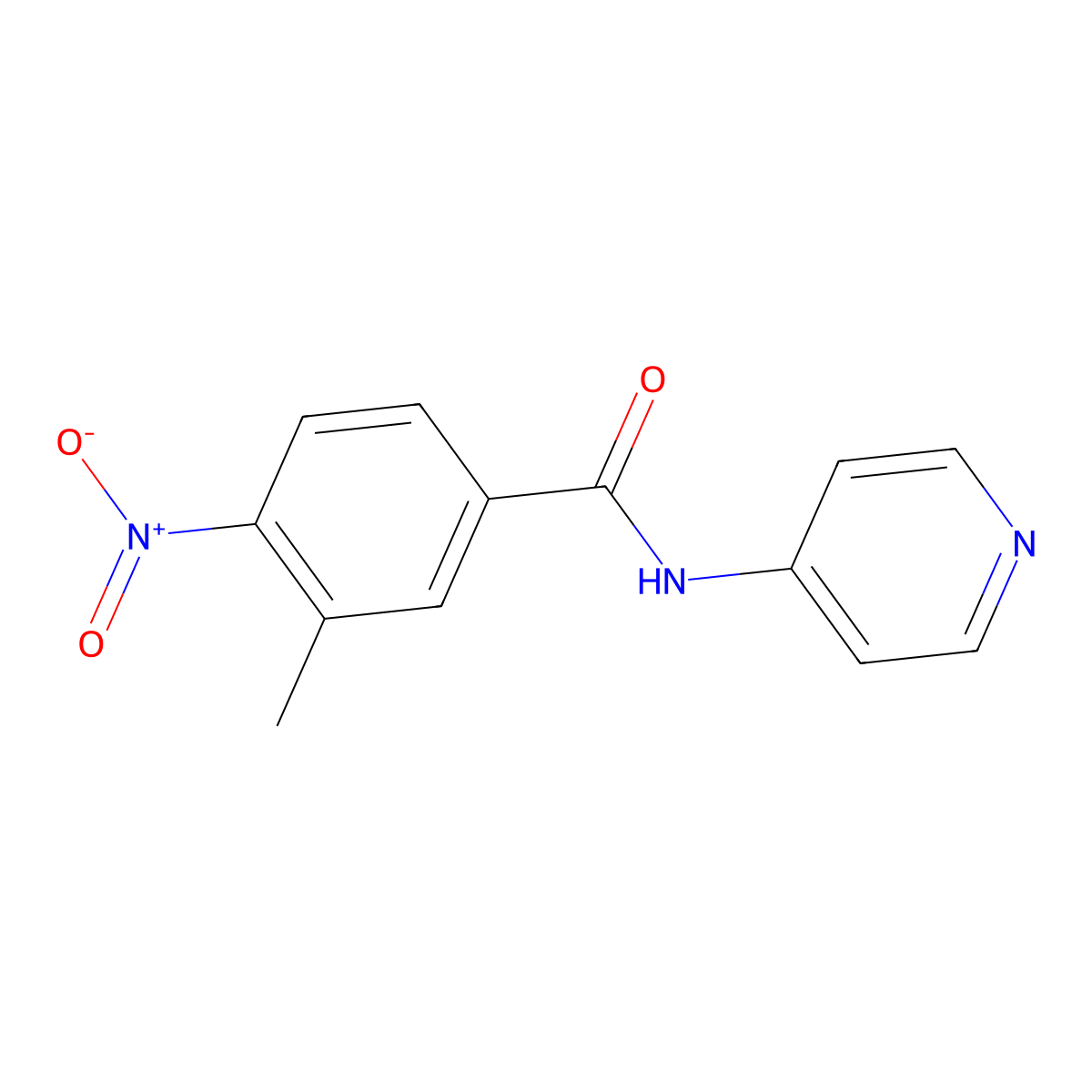 3-methyl-4-nitro-N-pyridin-4-ylbenzamide molecular structure, CAS 313972-73-5