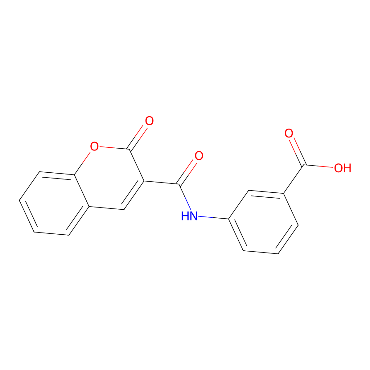 3-[(2-Oxochromen-3-yl)carbonylamino]benzoic acid molecular structure, CAS 313972-83-7
