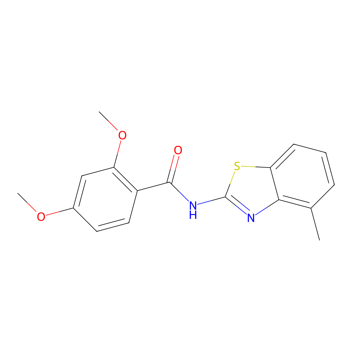 2,4-dimethoxy-N-(4-methyl-1,3-benzothiazol-2-yl)benzamide molecular structure, CAS 313973-11-4