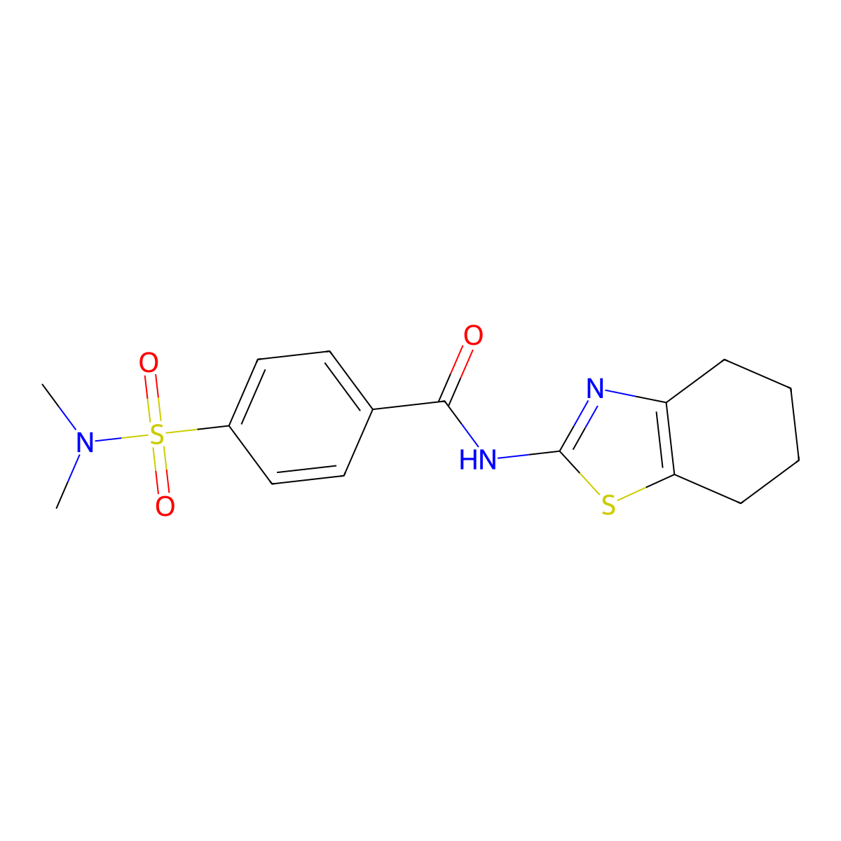 4-(dimethylsulfamoyl)-N-(4,5,6,7-tetrahydro-1,3-benzothiazol-2-yl)benzamide molecular structure, CAS 313973-21-6