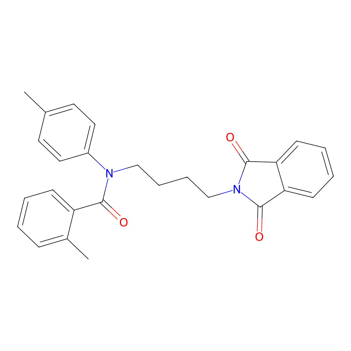 N-(4-(1,3-dioxoisoindolin-2-yl)butyl)-2-methyl-N-(p-tolyl)benzamide molecular structure, CAS 313973-23-8