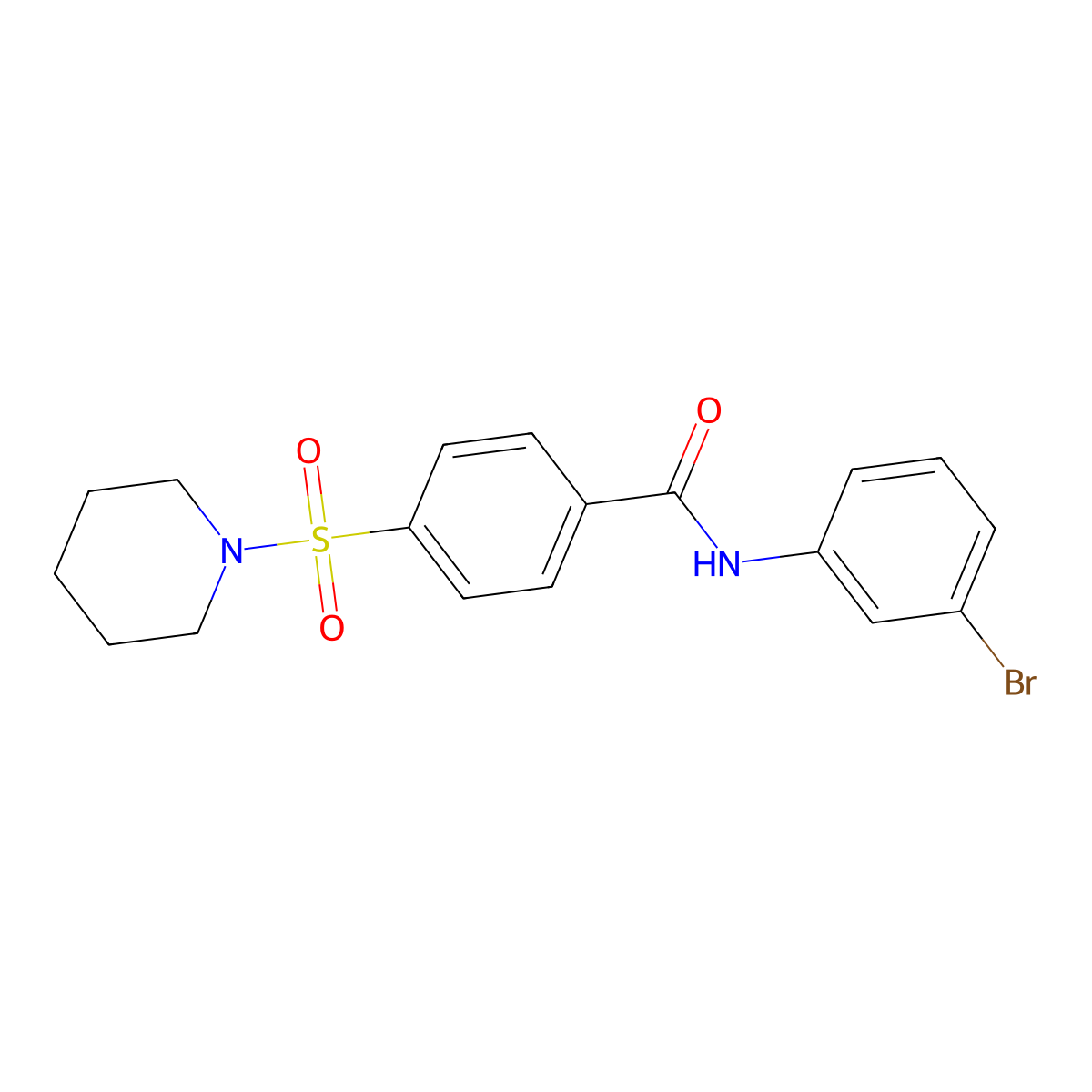 N-(3-bromophenyl)-4-piperidin-1-ylsulfonylbenzamide molecular structure, CAS 313973-31-8