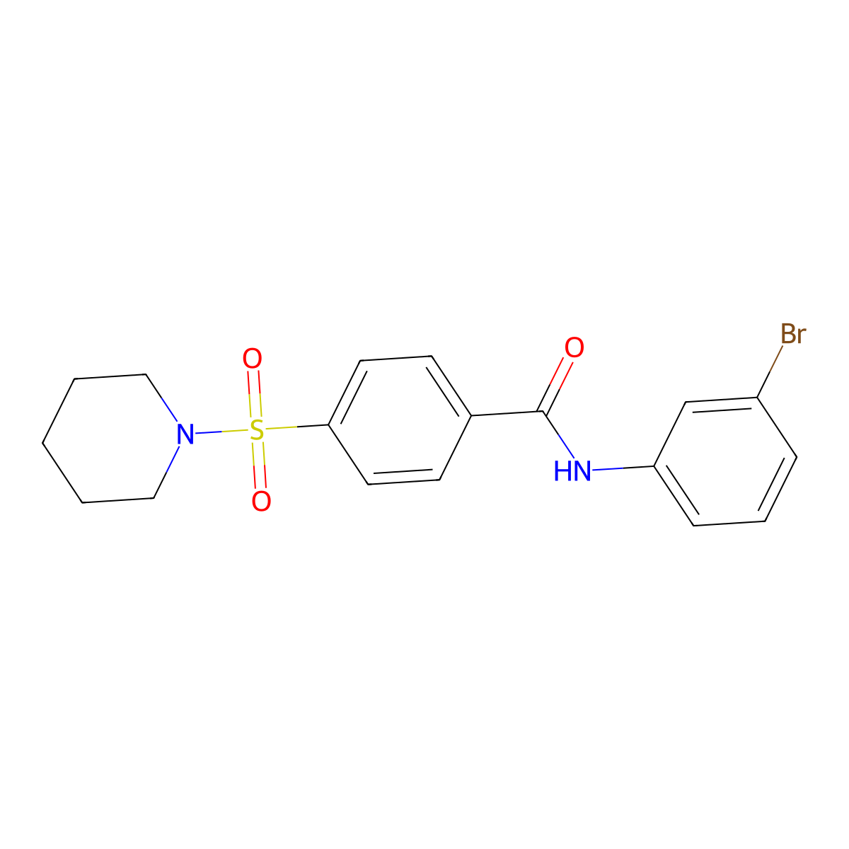 N-(3-bromophenyl)-4-piperidin-1-ylsulfonylbenzamide molecular structure, CAS 313973-31-8