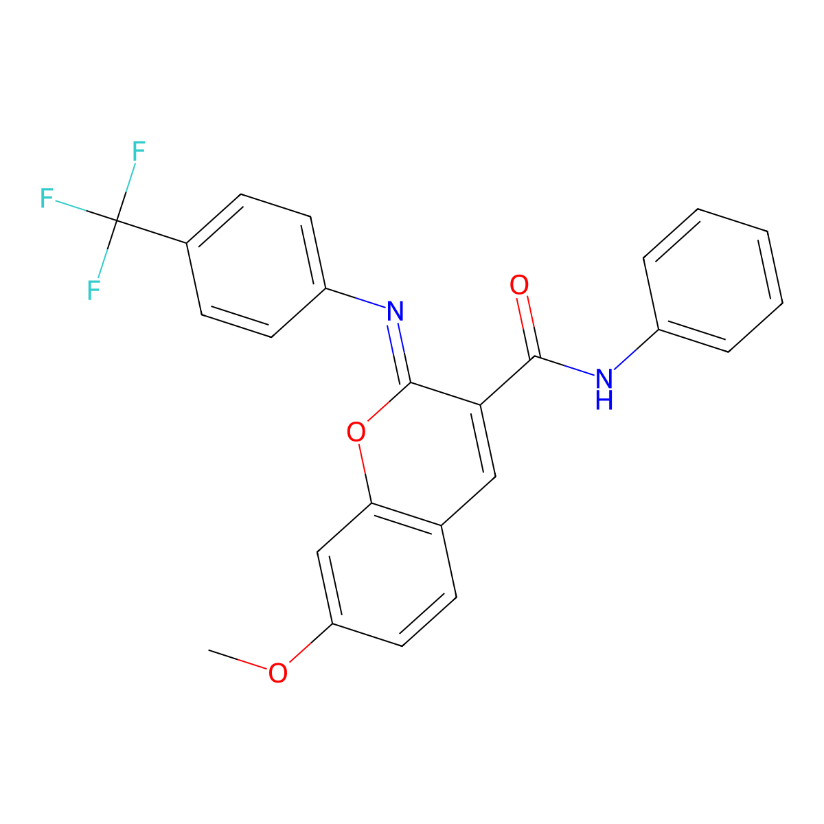 (Z)-7-methoxy-N-phenyl-2-((4-(trifluoromethyl)phenyl)imino)-2H-chromene-3-carboxamide molecular structure, CAS 313976-01-1