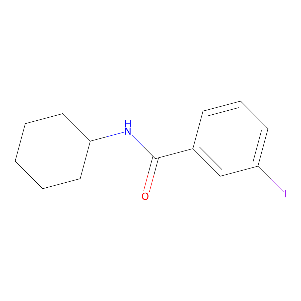 N-cyclohexyl-3-iodobenzamide molecular structure, CAS 313976-31-7