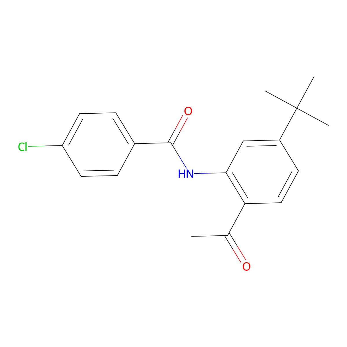 N-(2-acetyl-5-tert-butylphenyl)-4-chlorobenzamide molecular structure, CAS 313976-96-4