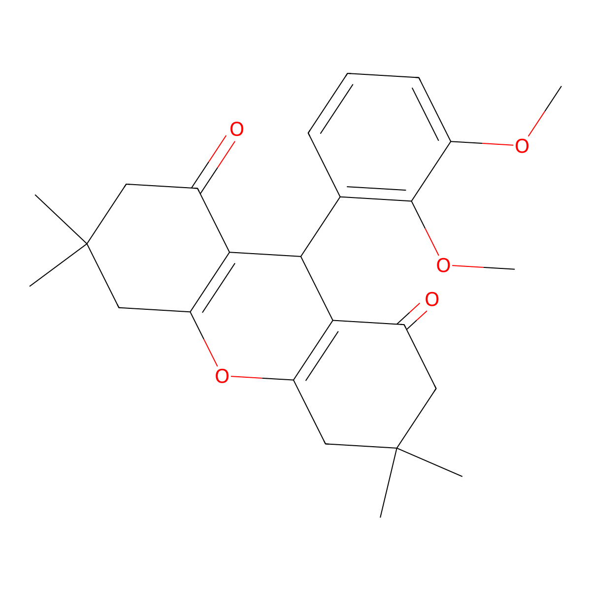 9-(2,3-dimethoxyphenyl)-3,3,6,6-tetramethyl-4,5,7,9-tetrahydro-2H-xanthene-1,8-dione molecular structure, CAS 313977-03-6