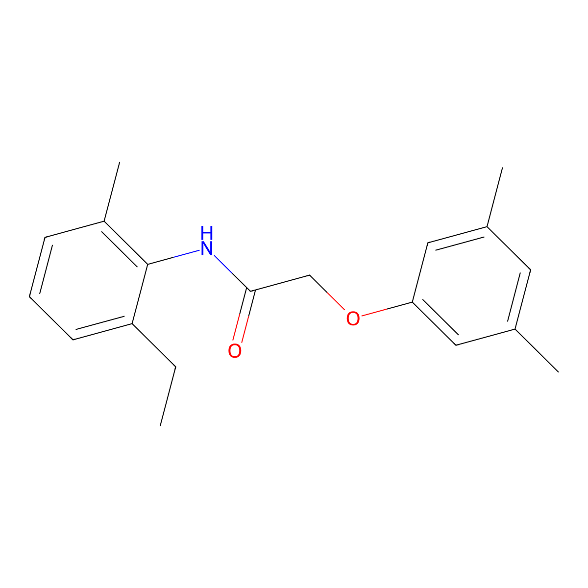 2-(3,5-dimethylphenoxy)-N-(2-ethyl-6-methylphenyl)acetamide molecular structure, CAS 313977-33-2