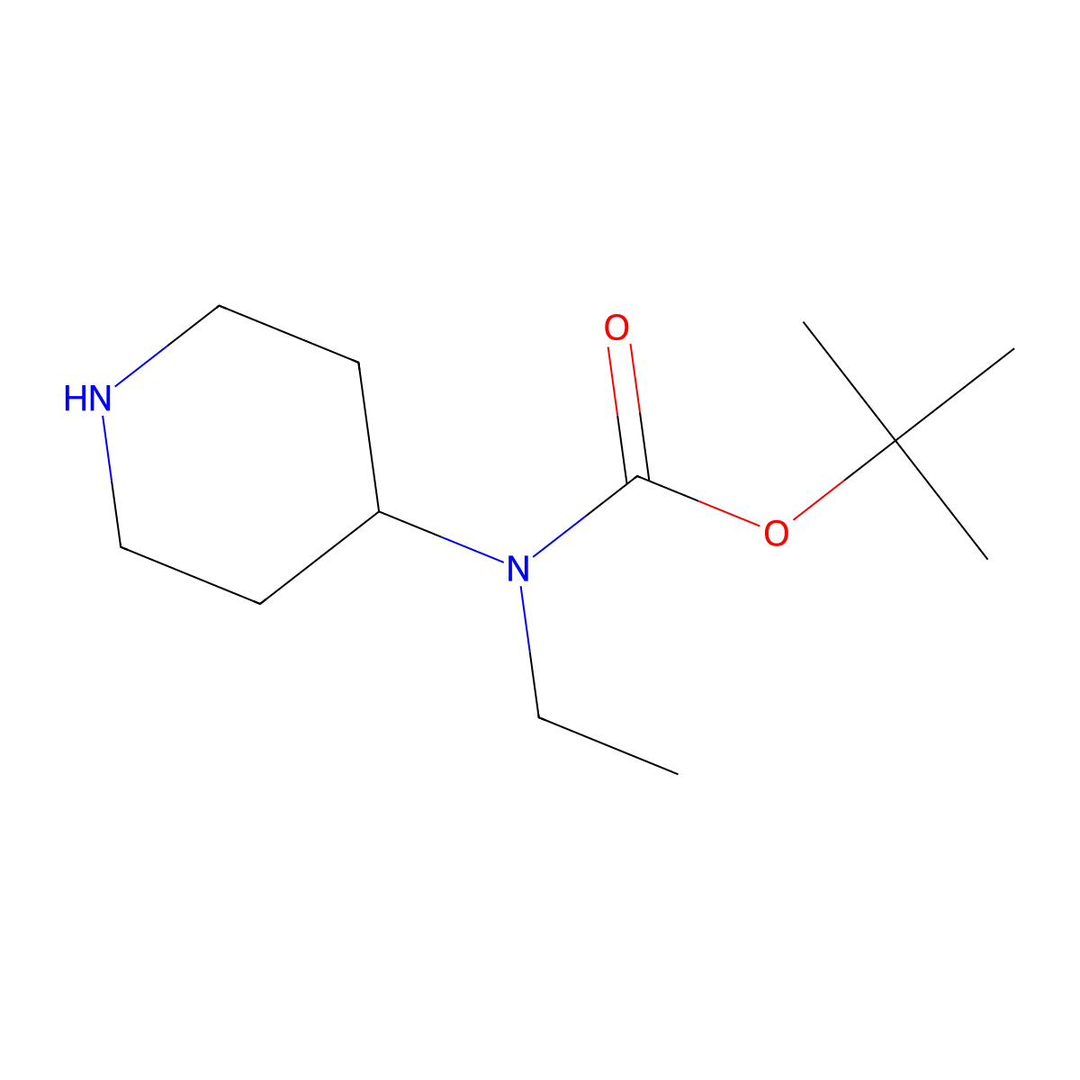 tert-Butyl ethyl(piperidin-4-yl)carbamate molecular structure, CAS 313977-45-6