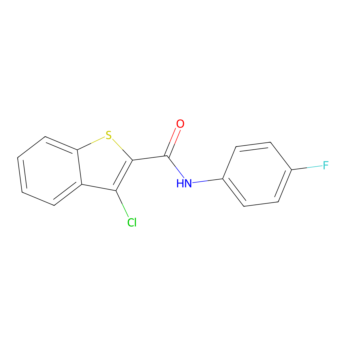 3-chloro-N-(4-fluorophenyl)-1-benzothiophene-2-carboxamide molecular structure, CAS 313980-55-1
