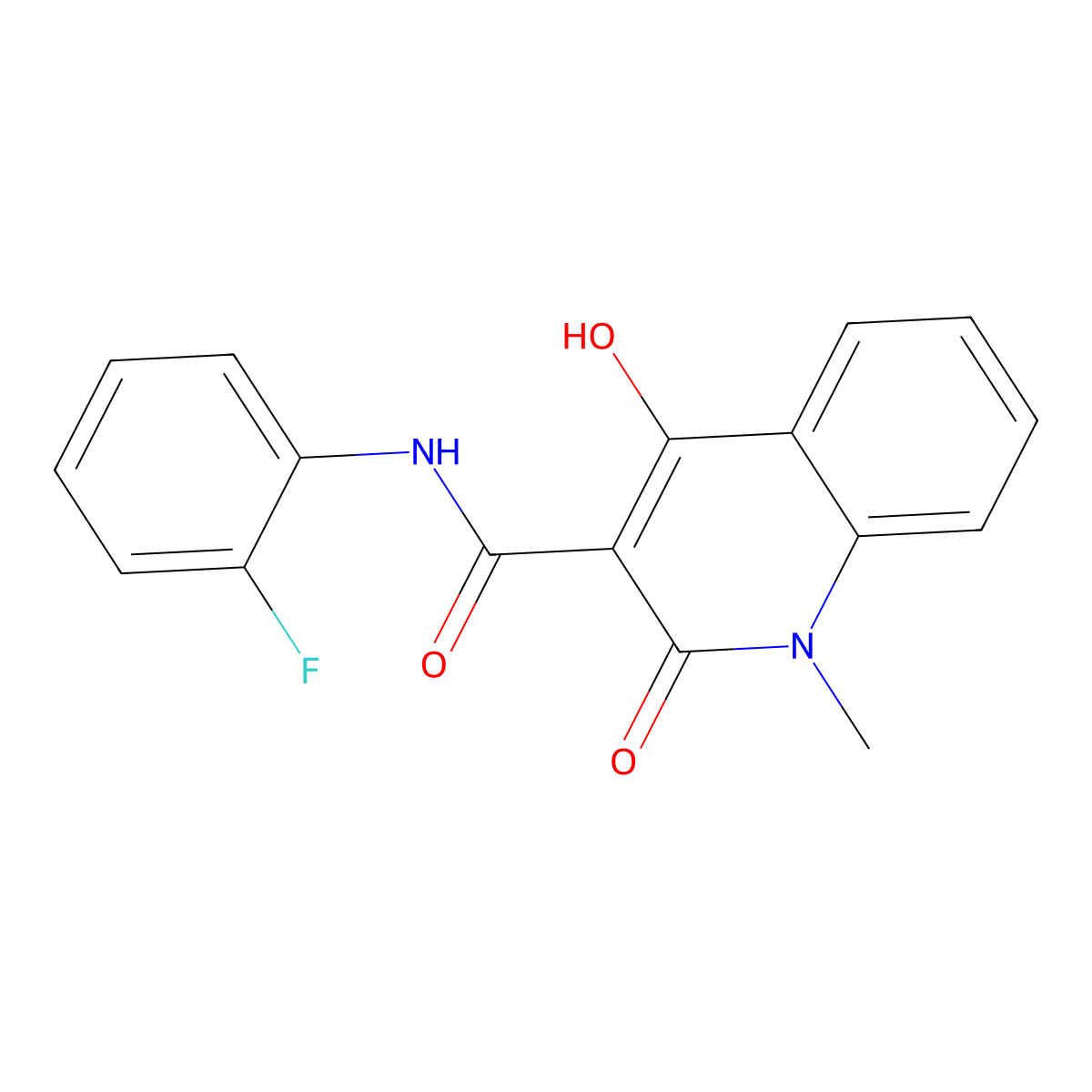 N-(2-fluorophenyl)-4-hydroxy-1-methyl-2-oxo-1,2-dihydroquinoline-3-carboxamide molecular structure, CAS 313980-63-1