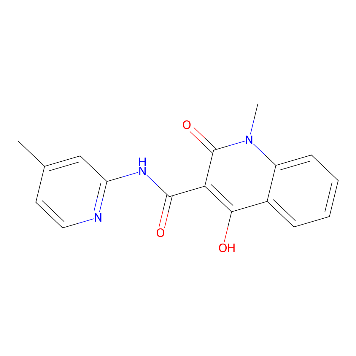 4-hydroxy-1-methyl-N-(4-methylpyridin-2-yl)-2-oxo-1,2-dihydroquinoline-3-carboxamide molecular structure, CAS 313980-65-3